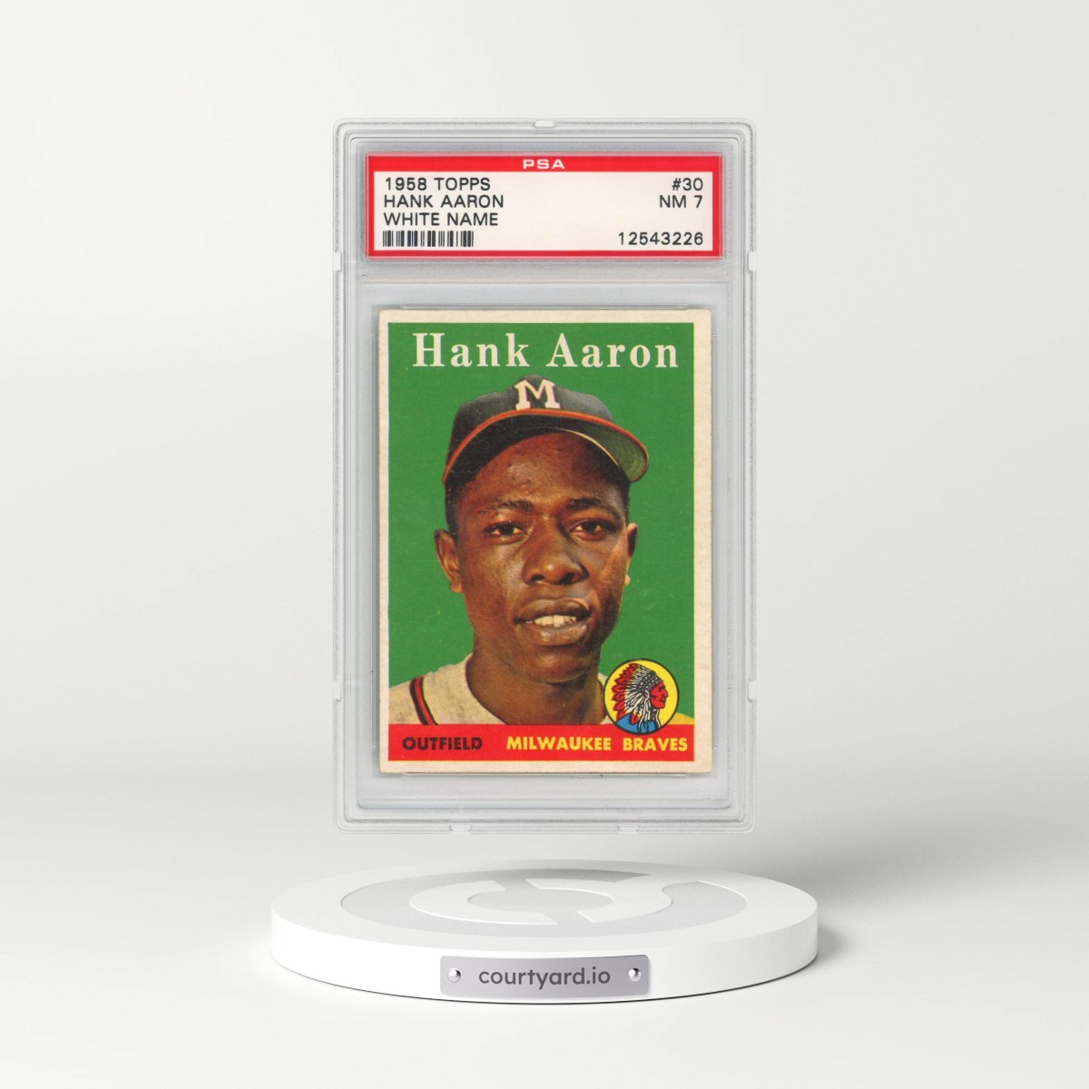 1958 Topps #30 Hank Aaron - White Name (PSA 7 NM)