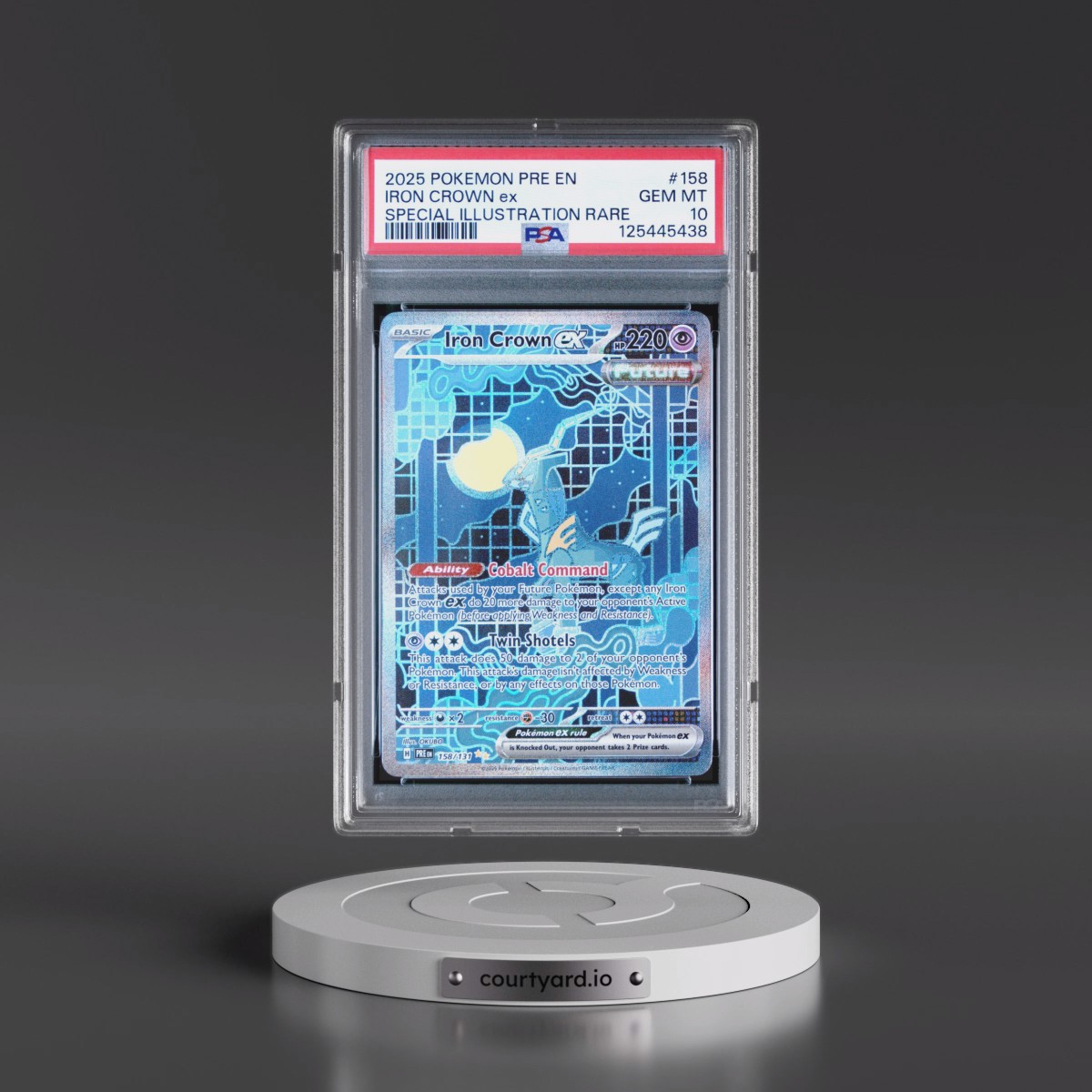 2025 Pokémon Pre EN-Prismatic Evolutions #158 Iron Crown EX - Holo Special Illustration Rare (PSA 10 GEM MINT)