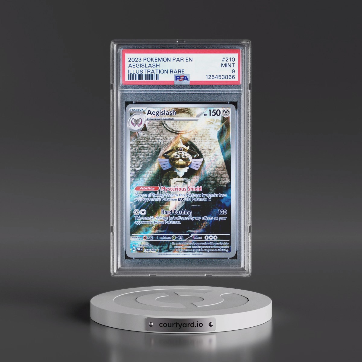 2023 Pokémon Par EN-Paradox Rift #210 Aegislash - Illustration Rare (PSA 9 MINT)