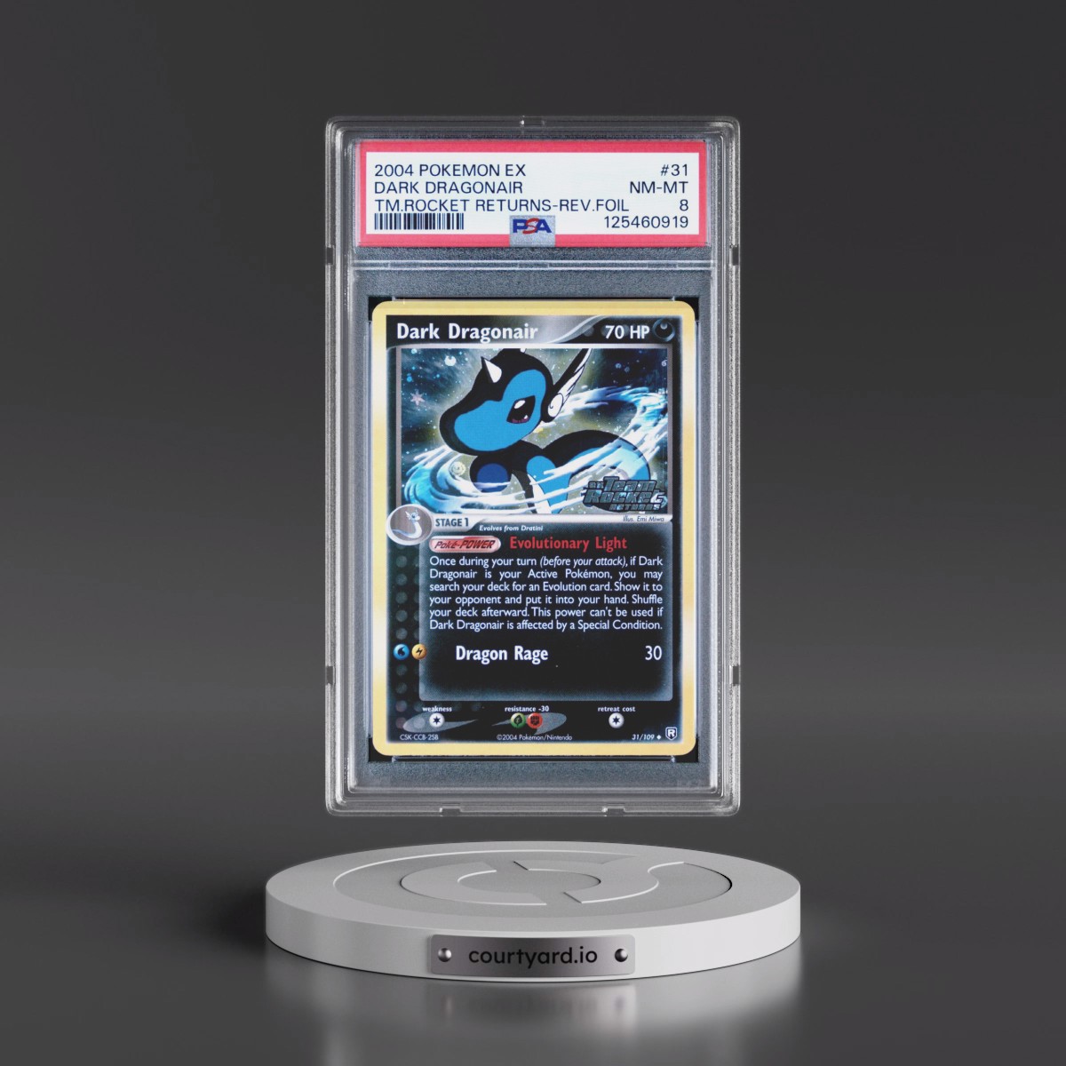 2004 Pokémon EX Team Rocket Returns #31 Dark Dragonair - Reverse Foil (PSA 8 NM-MT)