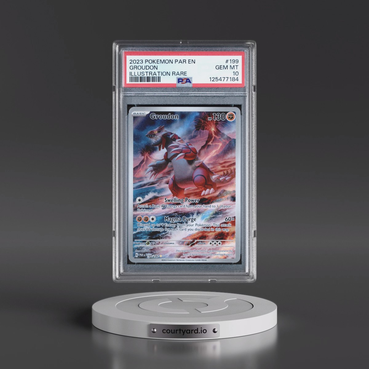2023 Pokémon Par EN-Paradox Rift #199 Groudon - Illustration Rare (PSA 10 GEM MINT) - Photo