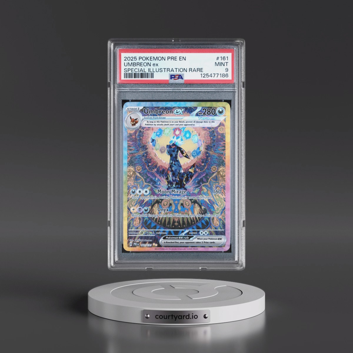 2025 Pokémon Pre EN-Prismatic Evolutions #161 Umbreon EX - Holo Special Illustration Rare (PSA 9 MINT)