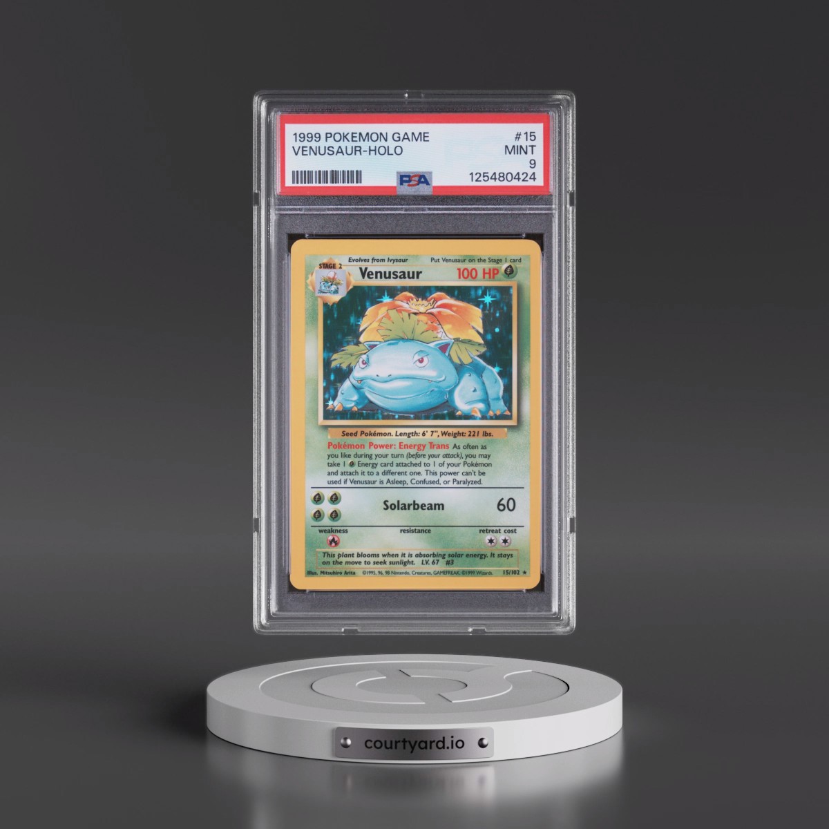 1999 Pokémon Game #15 Venusaur - Holo (PSA 9 MINT)