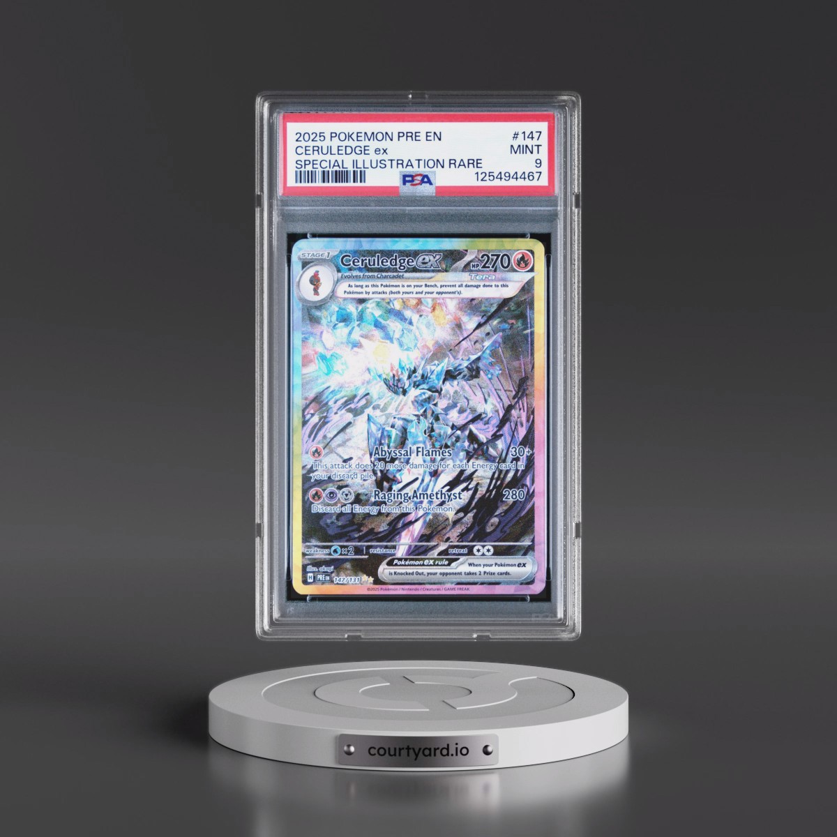 2025 Pokémon Pre EN-Prismatic Evolutions #147 Ceruledge EX - Holo Special Illustration Rare (PSA 9 MINT)