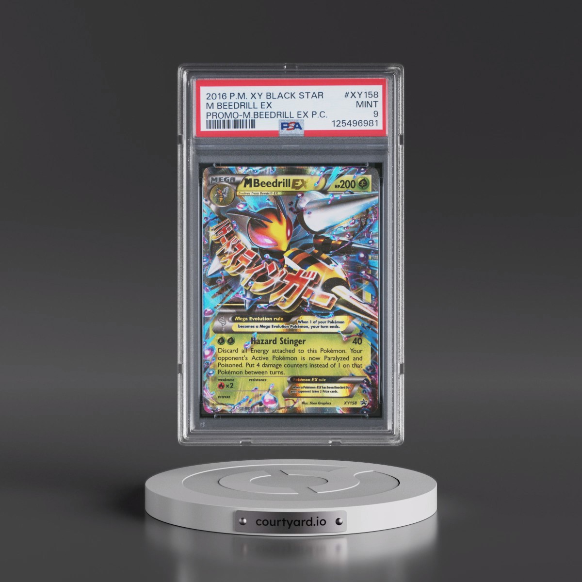 2016 Pokémon XY Black Star Promo #XY158 M Beedrill EX - Holo Mega Beedrill EX Premium Collection (PSA 9 MINT)