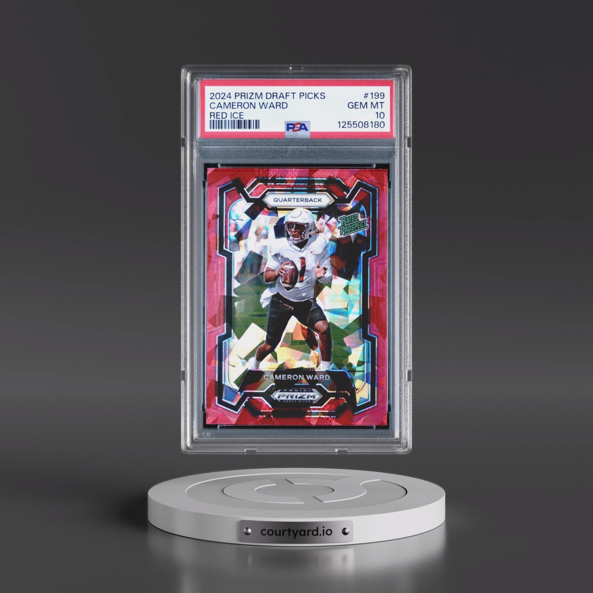 2024 Panini Prizm Draft Picks #199 Cameron Ward - Red Ice (PSA 10 GEM MINT)