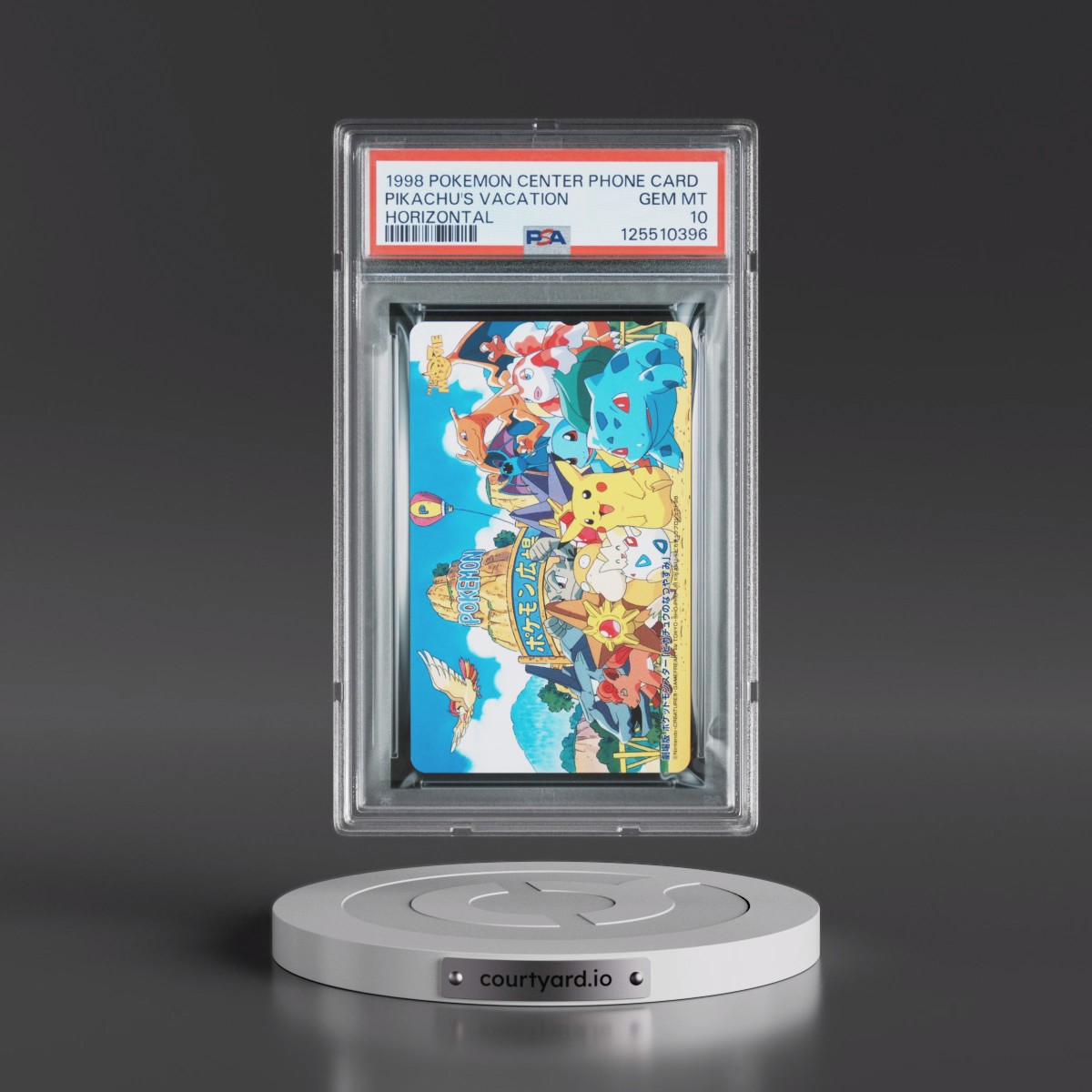 1998 Pokémon Center Phone Card Pikachu's Vacation - Horizontal (PSA 10 GEM MINT)