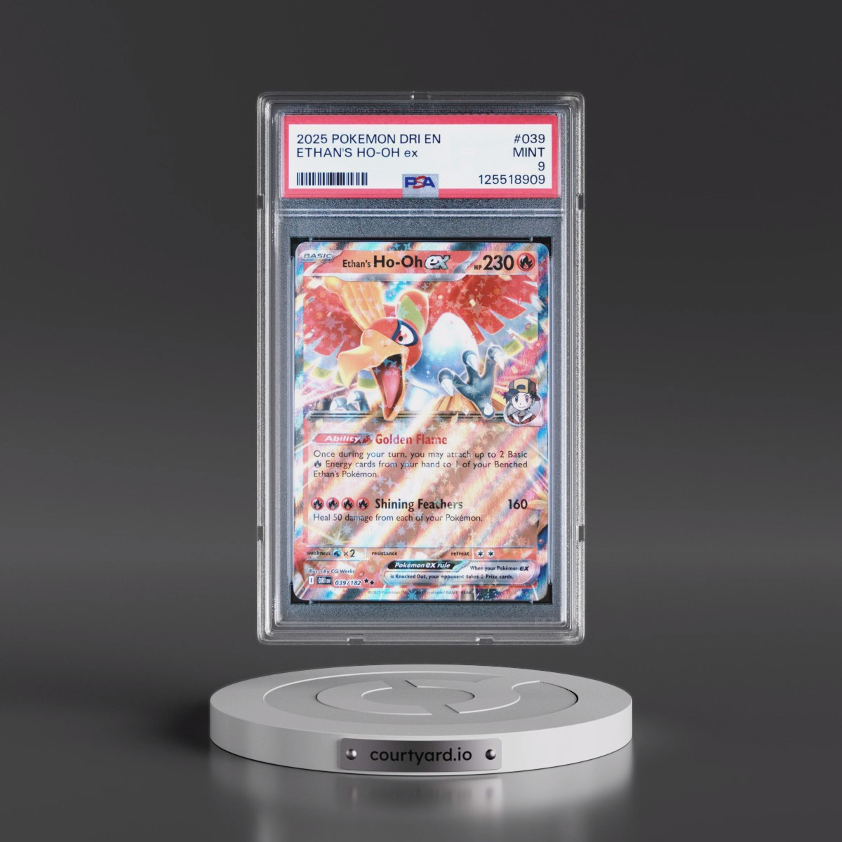 2025 Pokémon Dri EN-Destined Rivals #039 Ethan's HO-Oh EX - Holo (PSA 9 MINT)