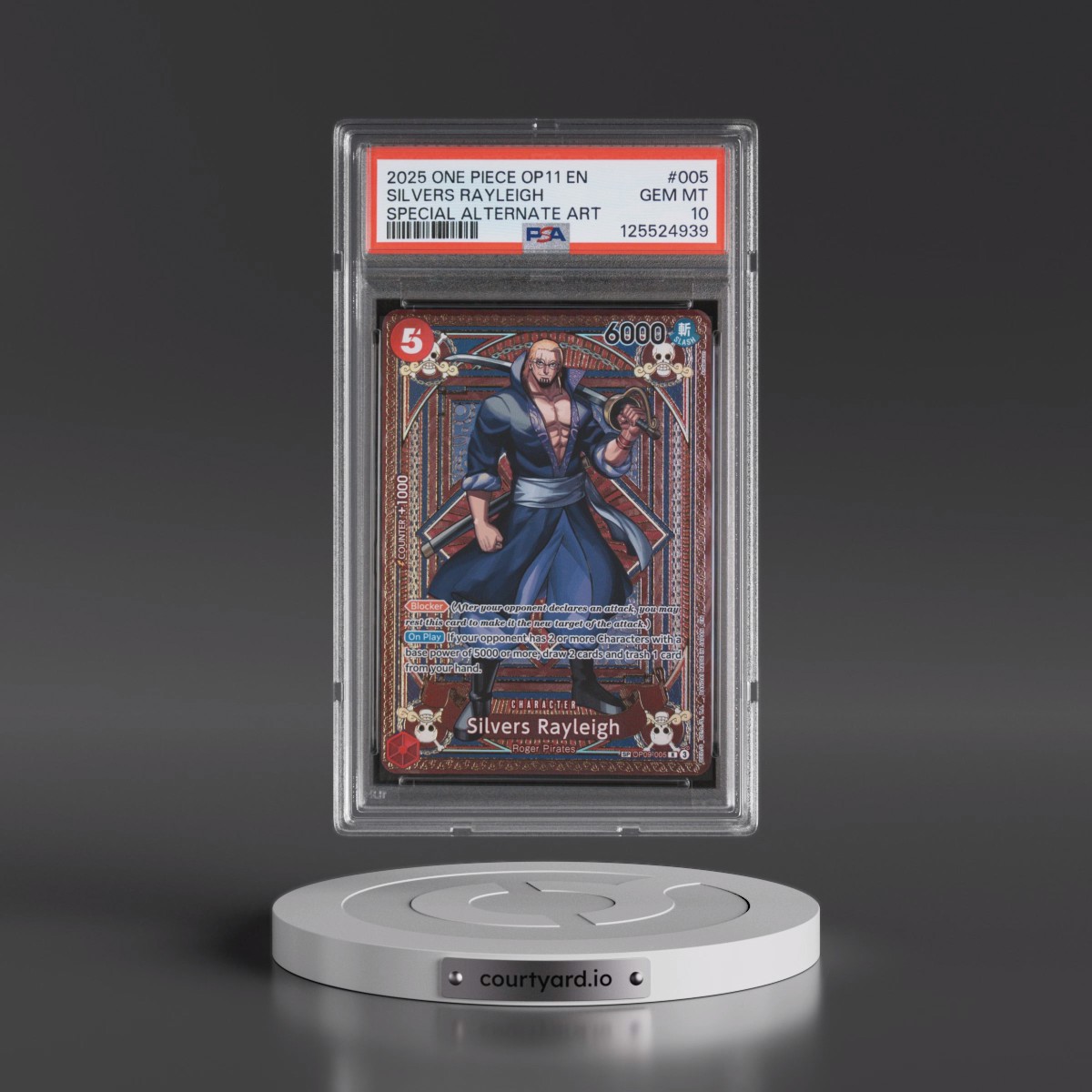 2025 One Piece OP11-A Fist of Divine Speed Silvers Rayleigh - Special Alternate Art #005 PSA 10