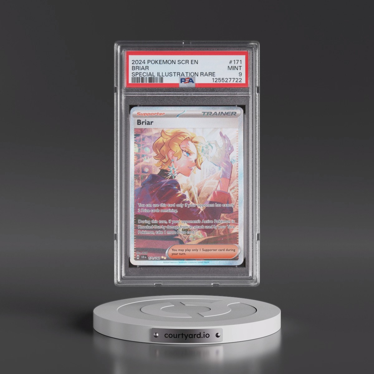 2024 Pokémon Scr EN-Stellar Crown #171 Briar - Special Illustration Rare (PSA 9 MINT)