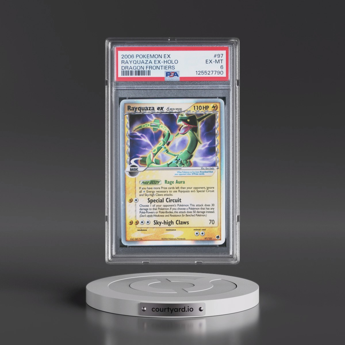 2006 Pokémon EX Dragon Frontiers #97 Rayquaza EX - Holo Holo (PSA 6 EX-MT)