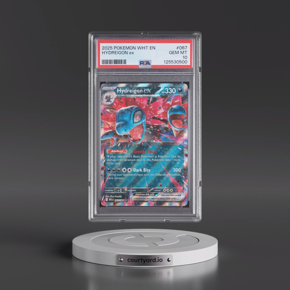 2025 Pokémon Wht EN-White Flare #067 Hydreigon EX - Holo (PSA 10 GEM MINT)
