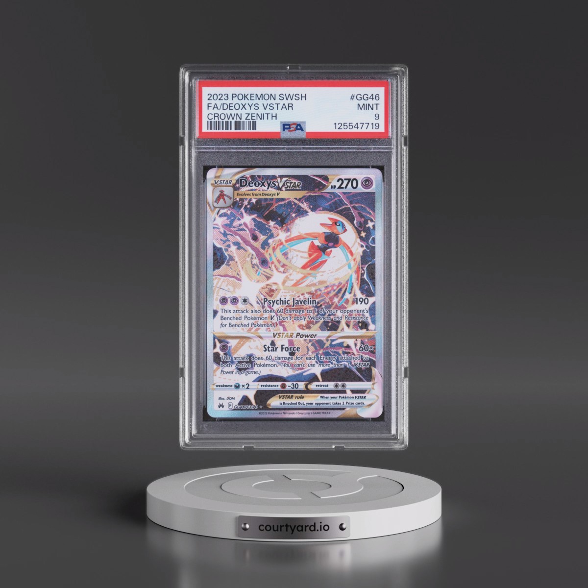 2023 Pokémon Sword and Shield Crown Zenith #GG46 Deoxys Vstar - Full Art (PSA 9 MINT)