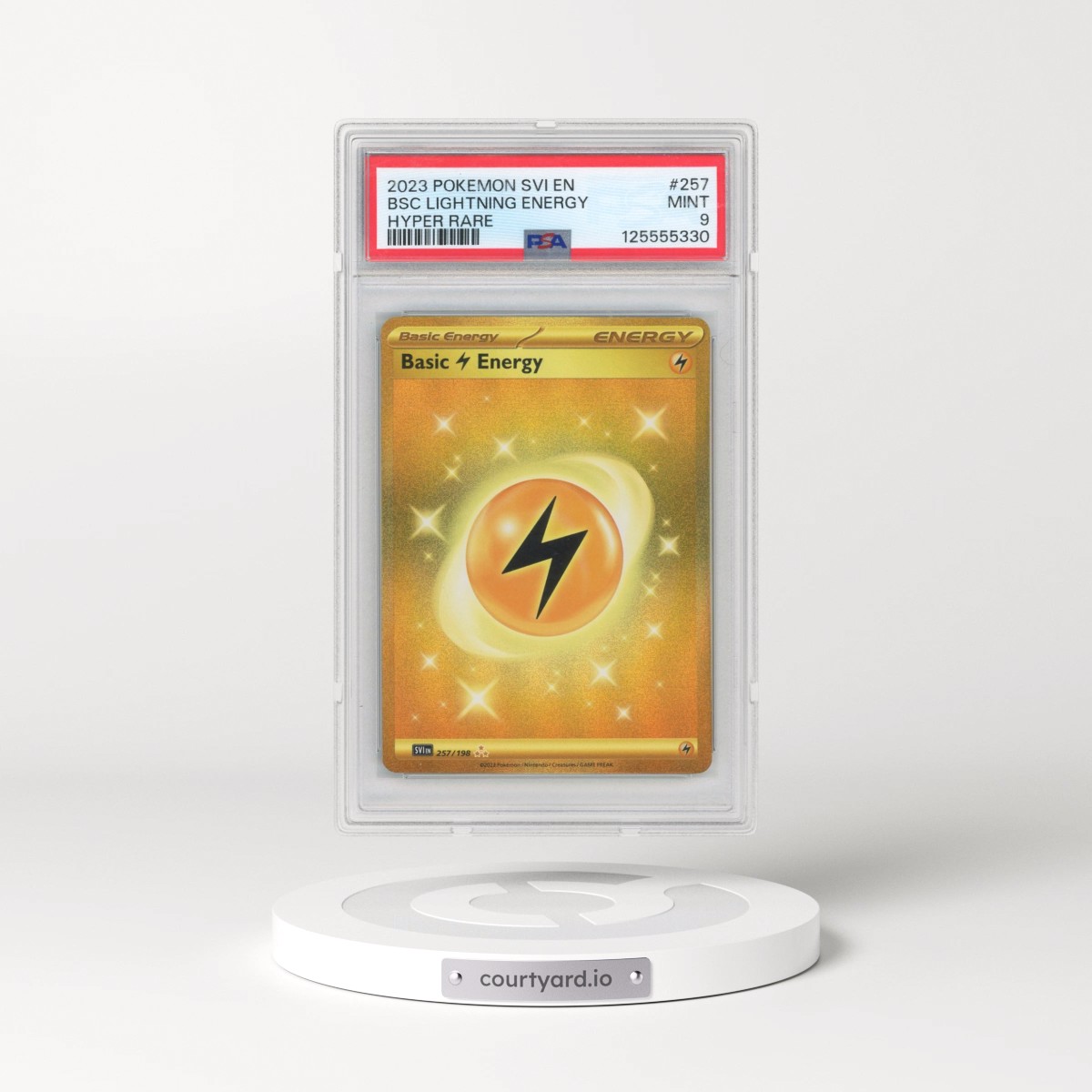 2023 Pokémon Svi EN-Scarlet & Violet #257 Basic Lightning Energy - Hyper Rare (PSA 9 MINT)