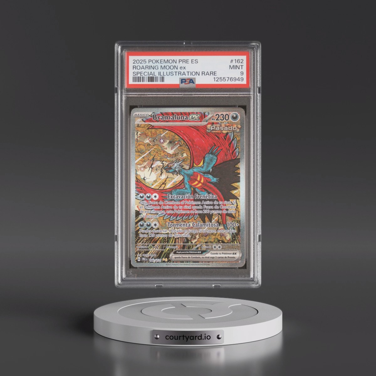 2025 Pokémon Pre ES-Prismatic Evolutions #162 Roaring Moon EX - Holo Special Illustration Rare (PSA 9 MINT)