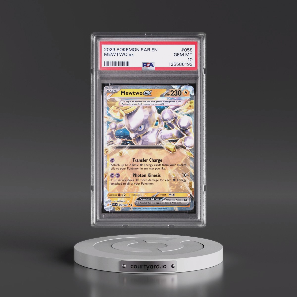 2023 Pokémon Par EN-Paradox Rift #058 Mewtwo EX - Holo (PSA 10 GEM MINT)