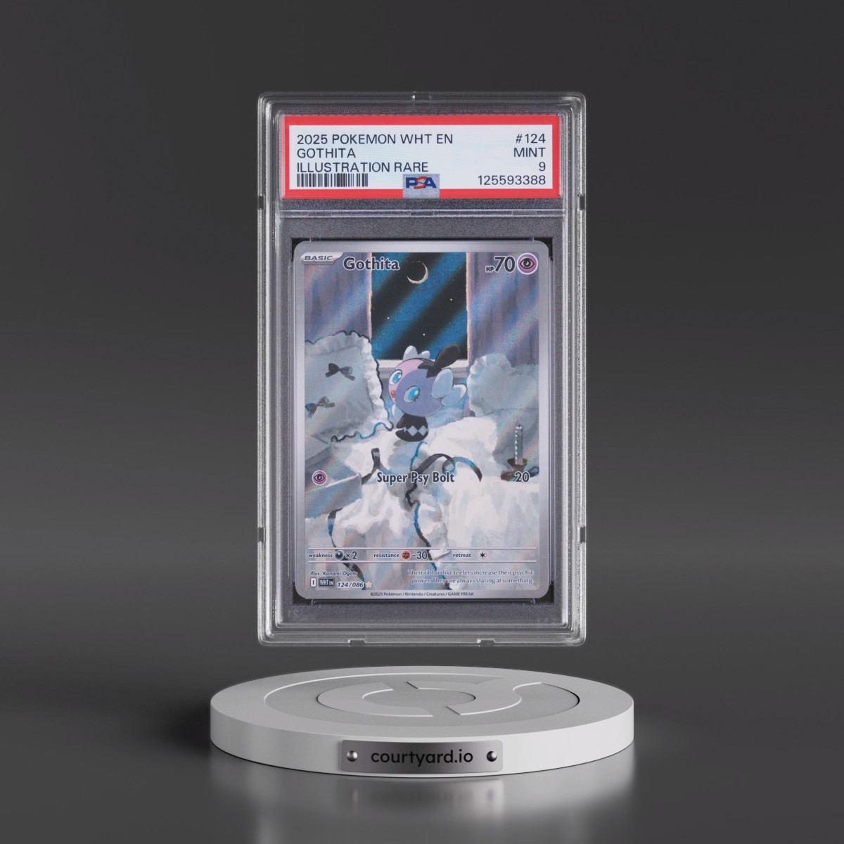 2025 Pokémon Wht EN-White Flare #124 Gothita - Illustration Rare (PSA 9 MINT)