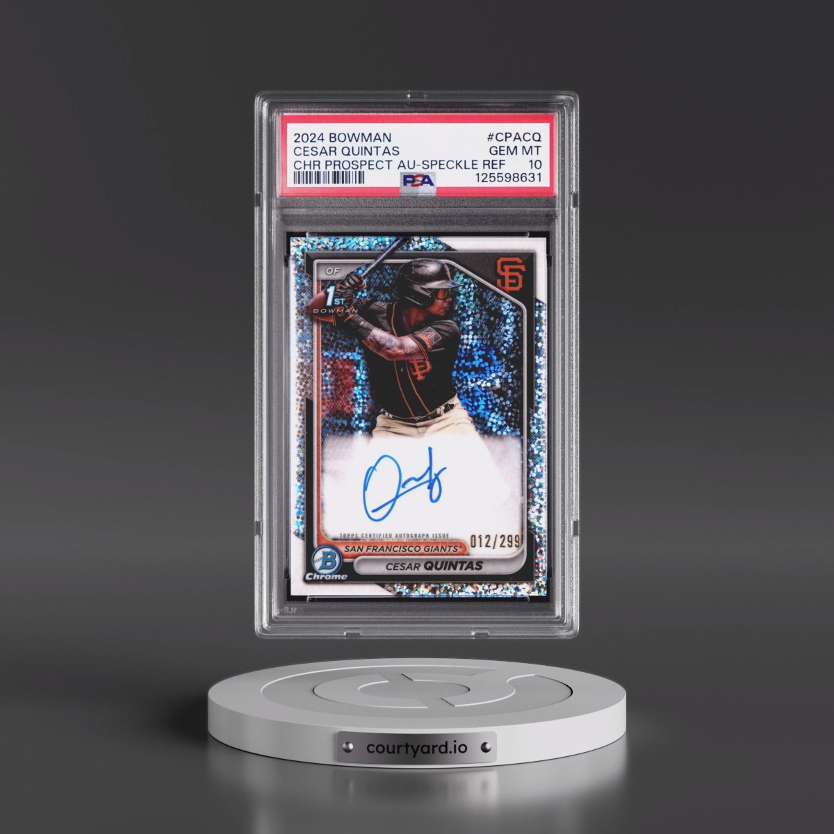 2024 Bowman Chrome Prospect Autographs Cesar Quintas - Speckle Refractor #CPACQ PSA 10