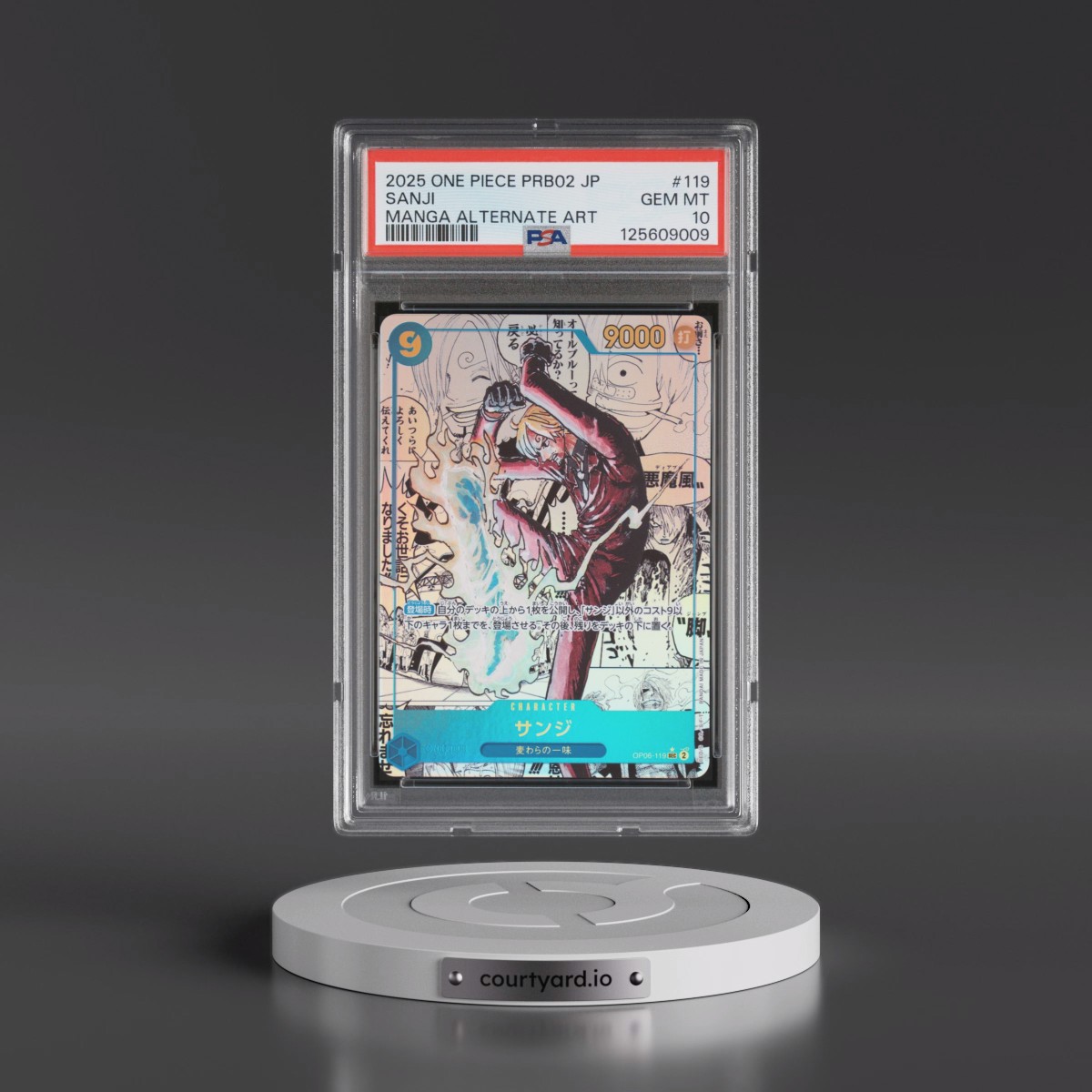 2025 One Piece Japanese PRB02-Premium Booster -One Piece Card the Best- Vol.2 #119 Sanji - Manga Alternate Art (PSA 10 GEM MINT)