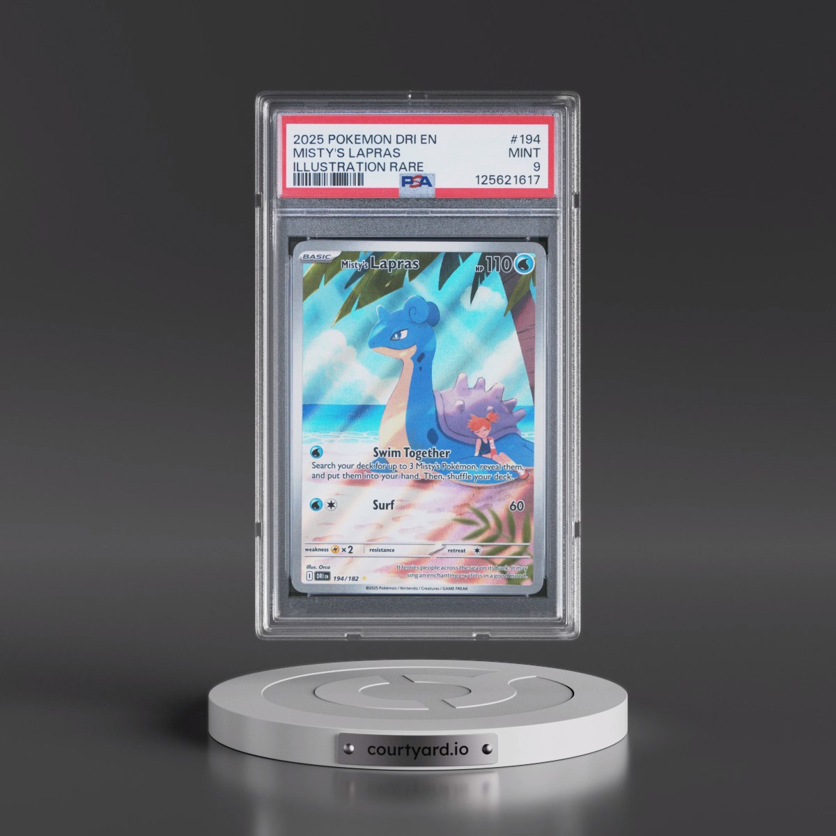 2025 Pokémon Dri EN-Destined Rivals #194 Misty's Lapras - Illustration Rare (PSA 9 MINT)