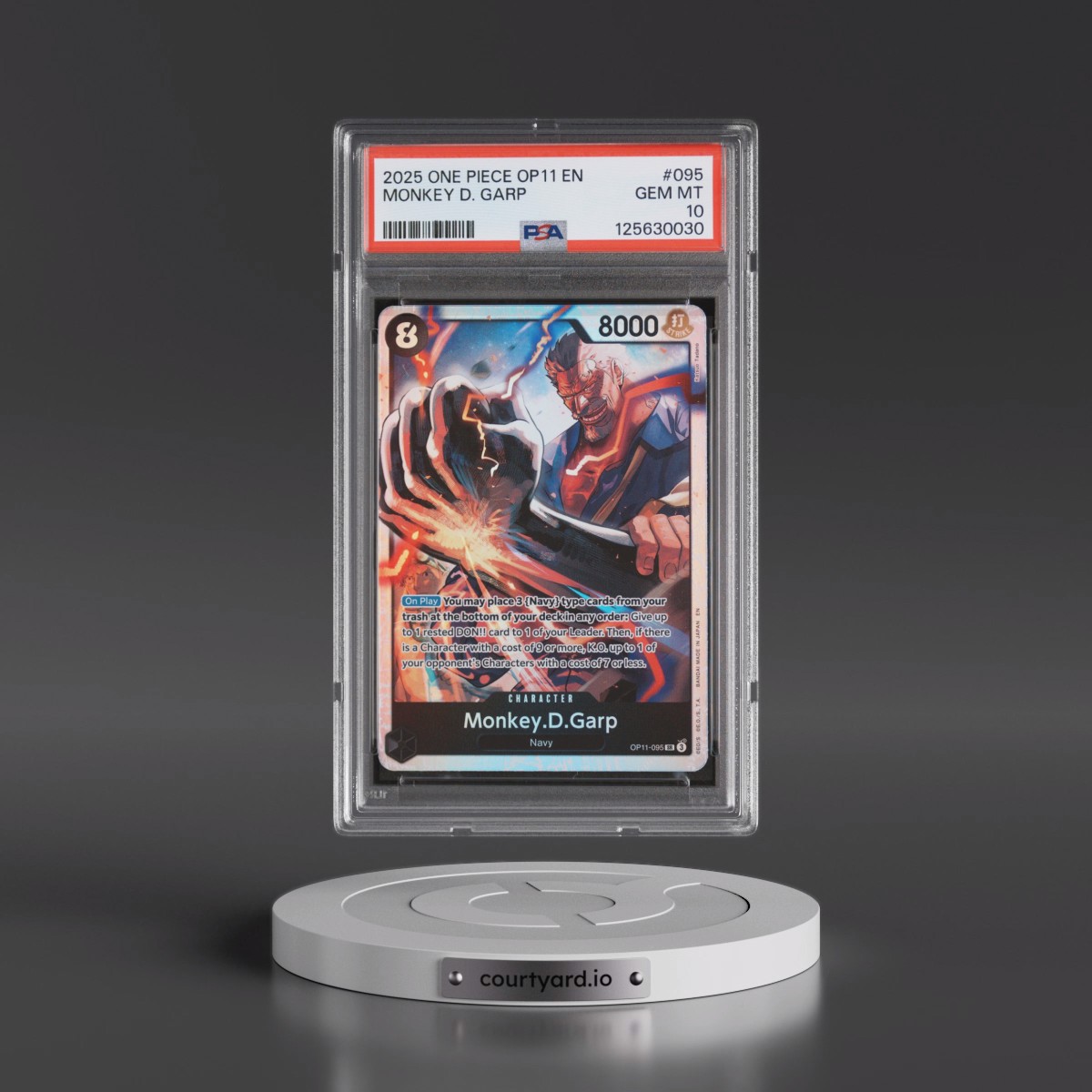 2025 One Piece OP11-A Fist of Divine Speed #095 Monkey D. Garp (PSA 10 GEM MINT)