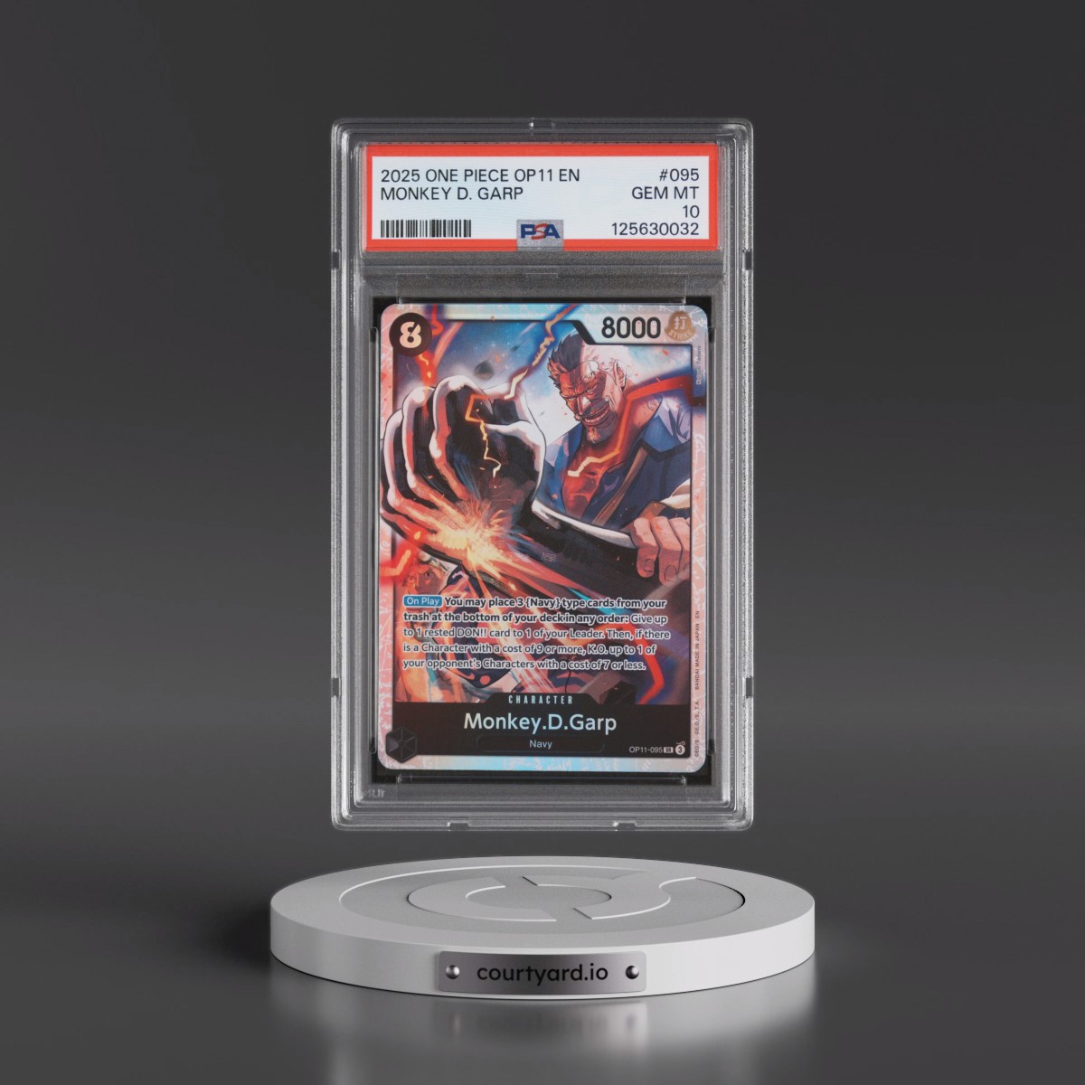 2025 One Piece OP11-A Fist of Divine Speed #095 Monkey D. Garp (PSA 10 GEM MINT)