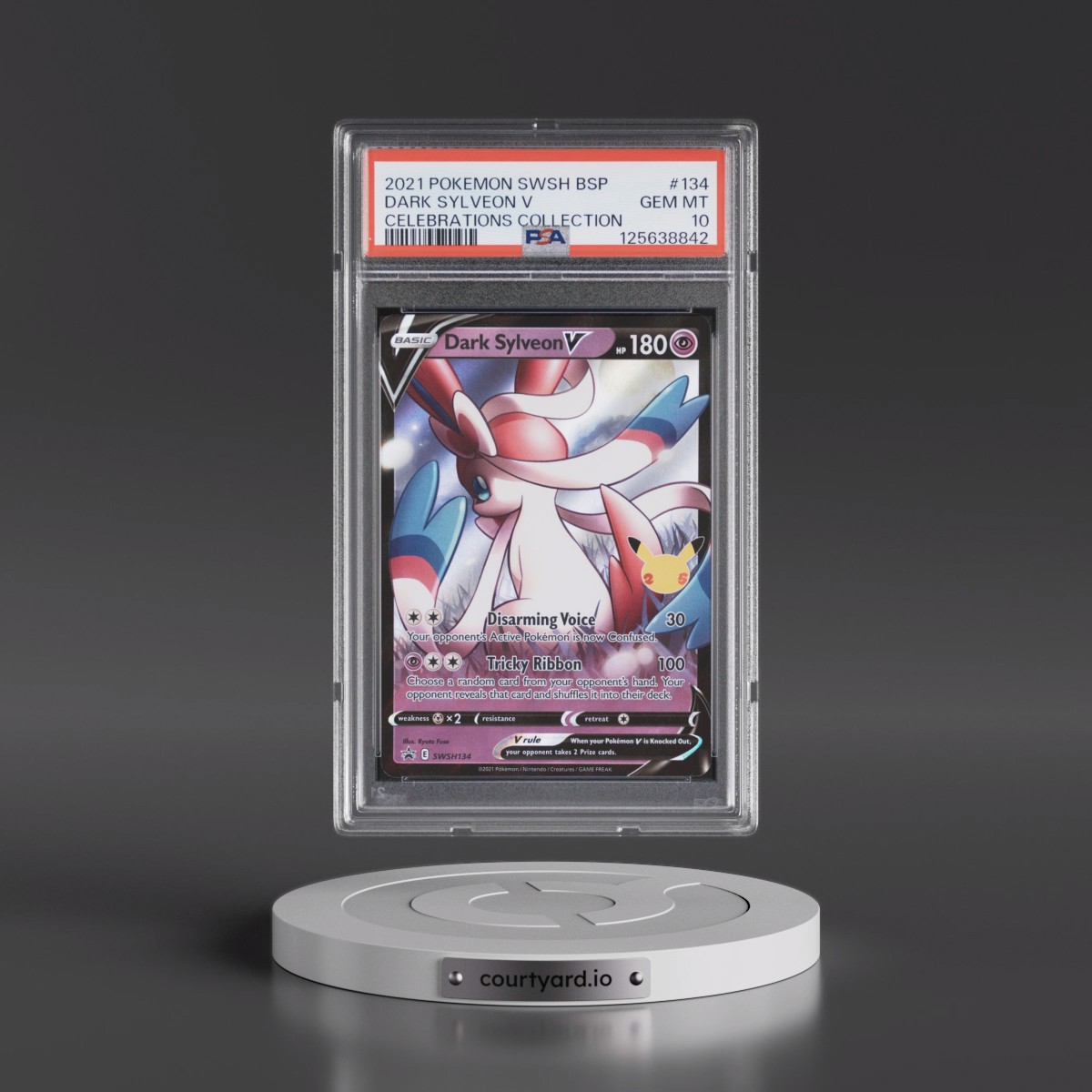 2021 Pokémon Swsh Black Star Promo #134 Dark Sylveon V - Holo Celebrations Collection (PSA 10 GEM MINT)