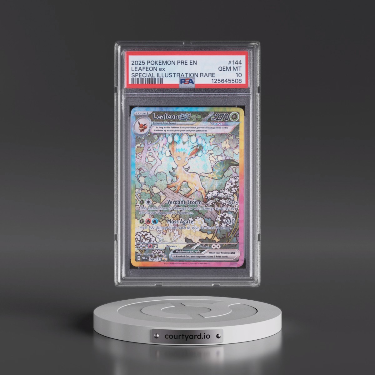 2025 Pokémon Pre EN-Prismatic Evolutions #144 Leafeon EX - Holo Special Illustration Rare (PSA 10 GEM MINT)