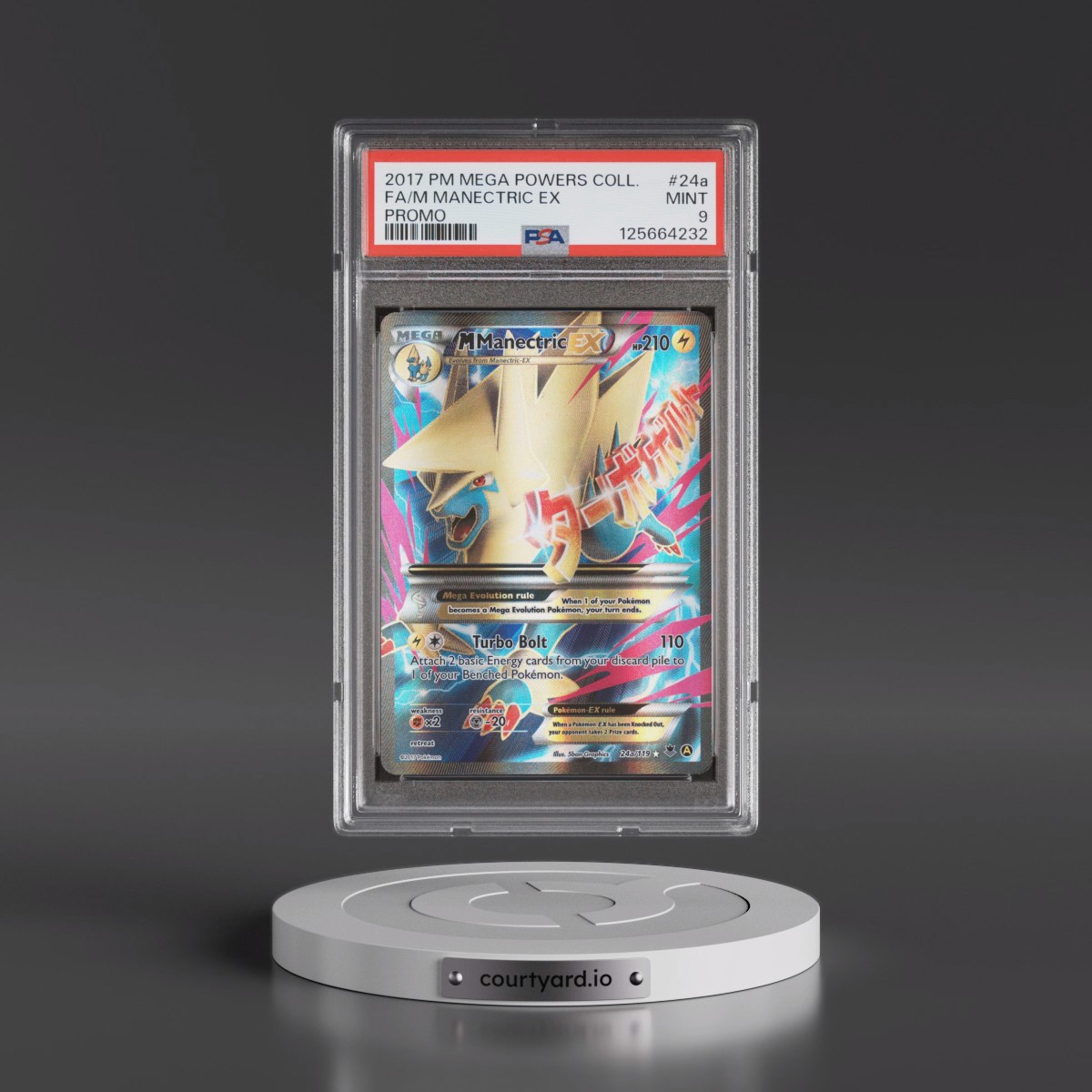 2017 Pokémon Mega Powers Collection Promo #24a M Manectric EX - Holo Full Art (PSA 9 MINT)