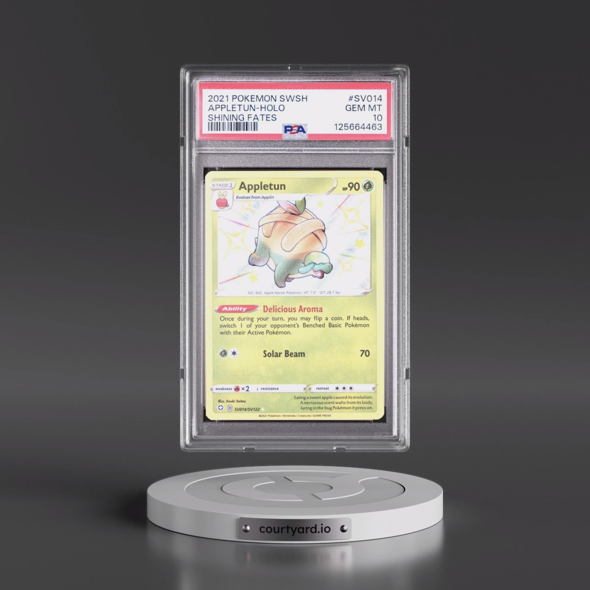 2021 Pokémon Sword & Shield Shining Fates #SV014 Appletun - Holo (PSA 10 GEM MINT)
