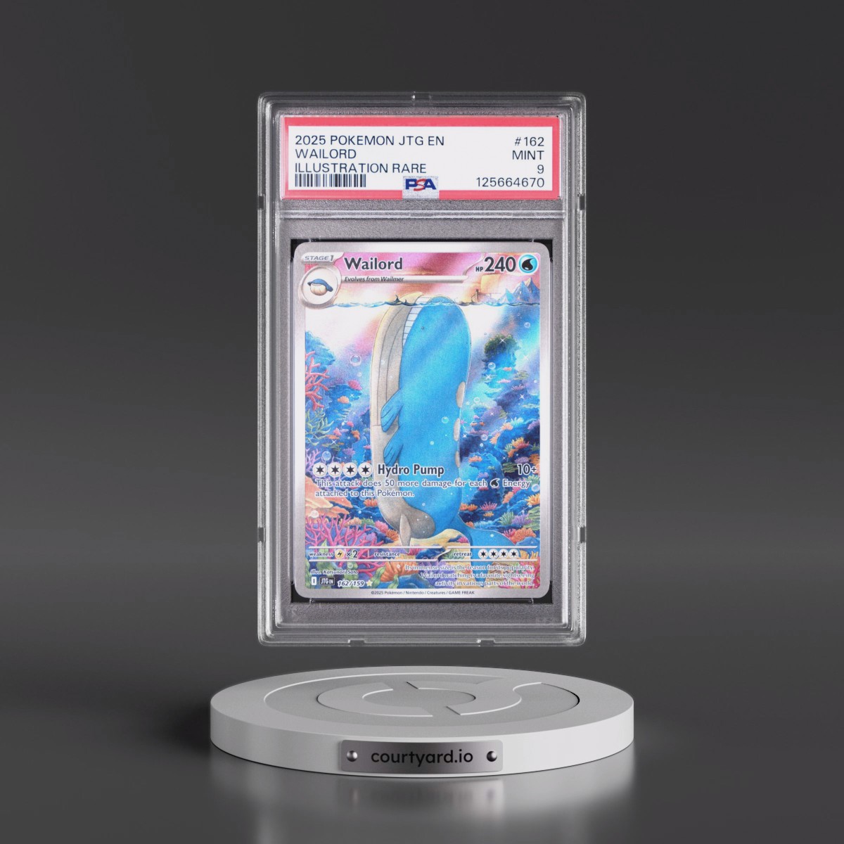 2025 Pokémon Jtg EN-Journey Together #162 Wailord - Illustration Rare (PSA 9 MINT)