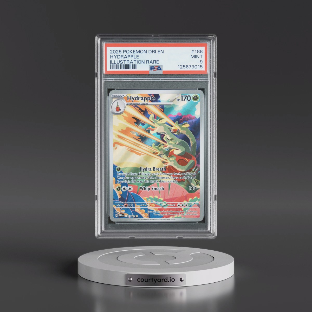 2025 Pokémon Dri EN-Destined Rivals #188 Hydrapple - Illustration Rare (PSA 9 MINT)