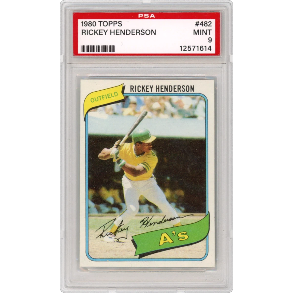1980 Topps #482 Rickey Henderson, PSA 9