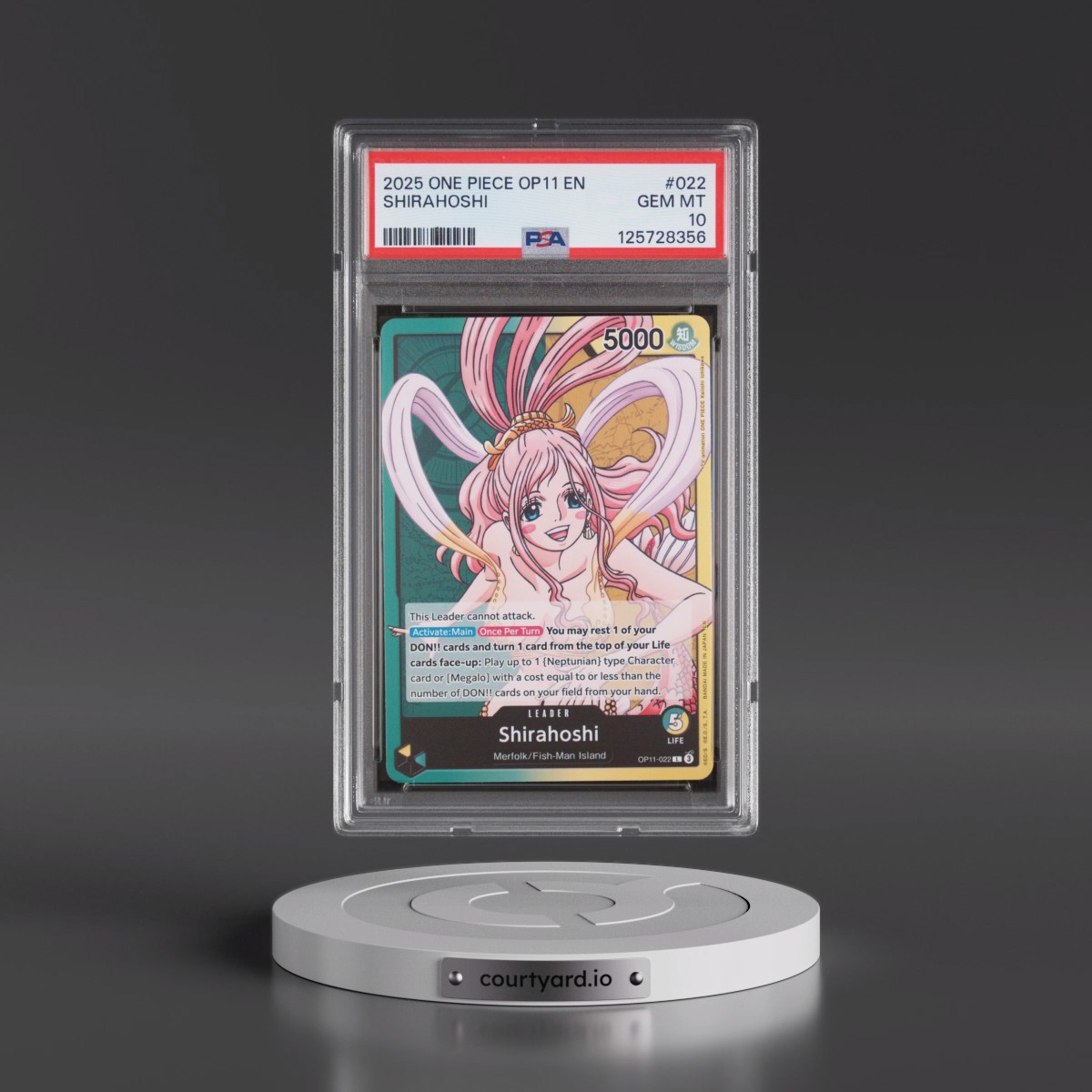 2025 One Piece OP11-A Fist of Divine Speed #022 Shirahoshi (PSA 10 GEM MINT)