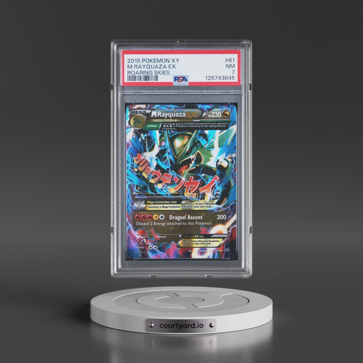 2015 Pokémon XY Roaring Skies #61 M Rayquaza EX - Holo (PSA 7 NM)