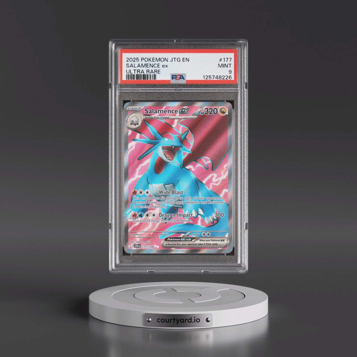 2025 Pokémon Jtg EN-Journey Together Salamence EX - Holo Ultra Rare #177 PSA 9