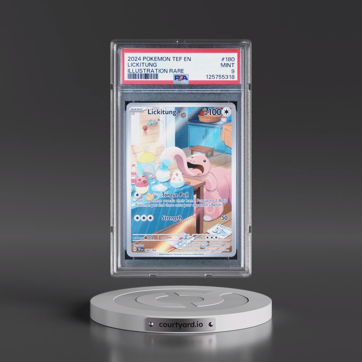 2024 Pokémon Tef EN-Temporal Forces #180 Lickitung - Illustration Rare (PSA 9 MINT)