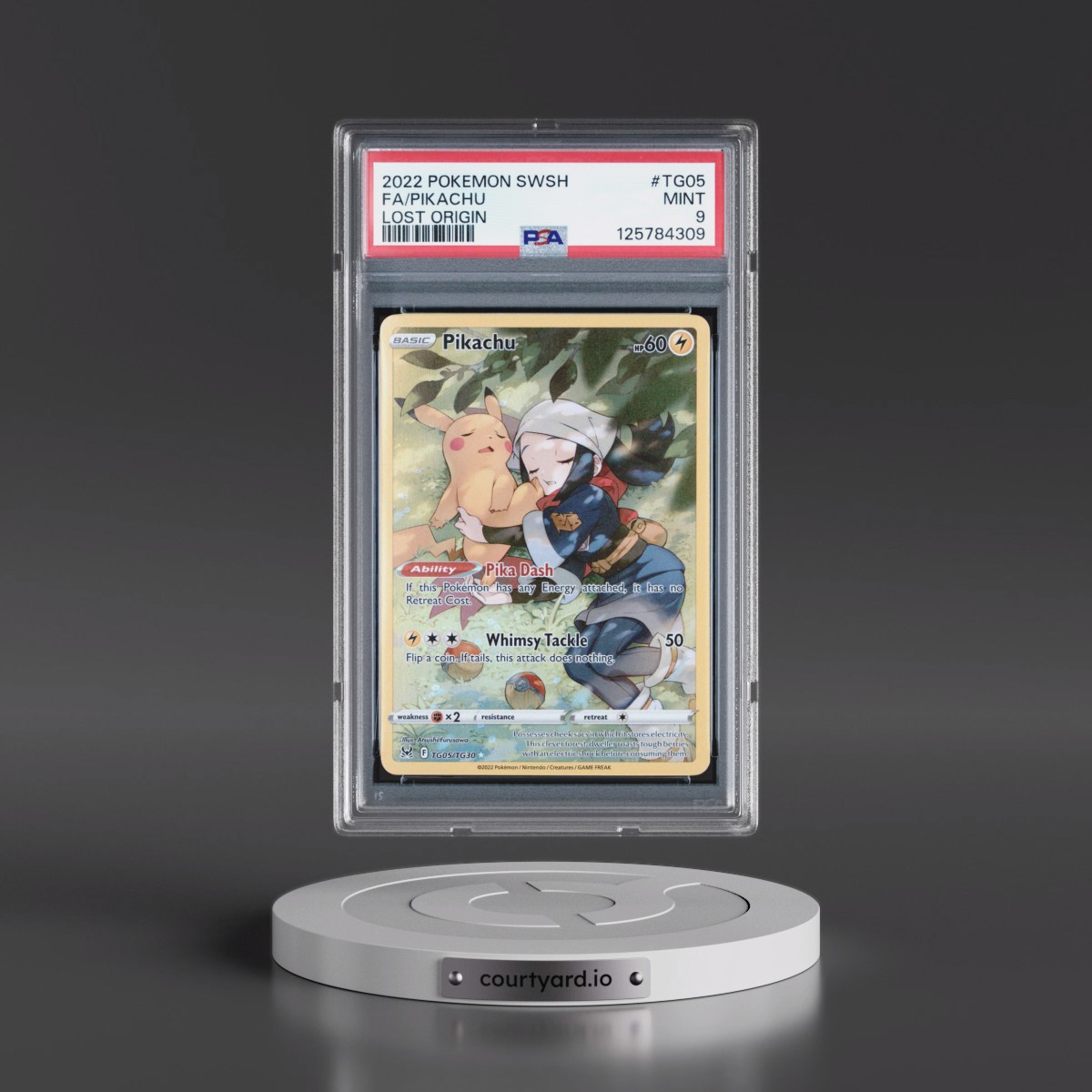 2022 Pokémon Sword & Shield Lost Origin #TG05 Pikachu - Full Art (PSA 9 MINT)