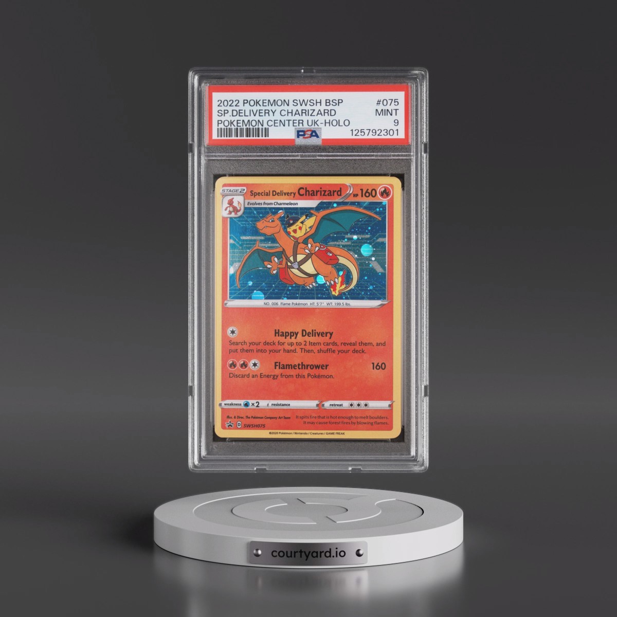 2022 Pokémon Swsh Black Star Promo #075 Special Delivery Charizard - Holo Pokemon Center United Kingdom (PSA 9 MINT)