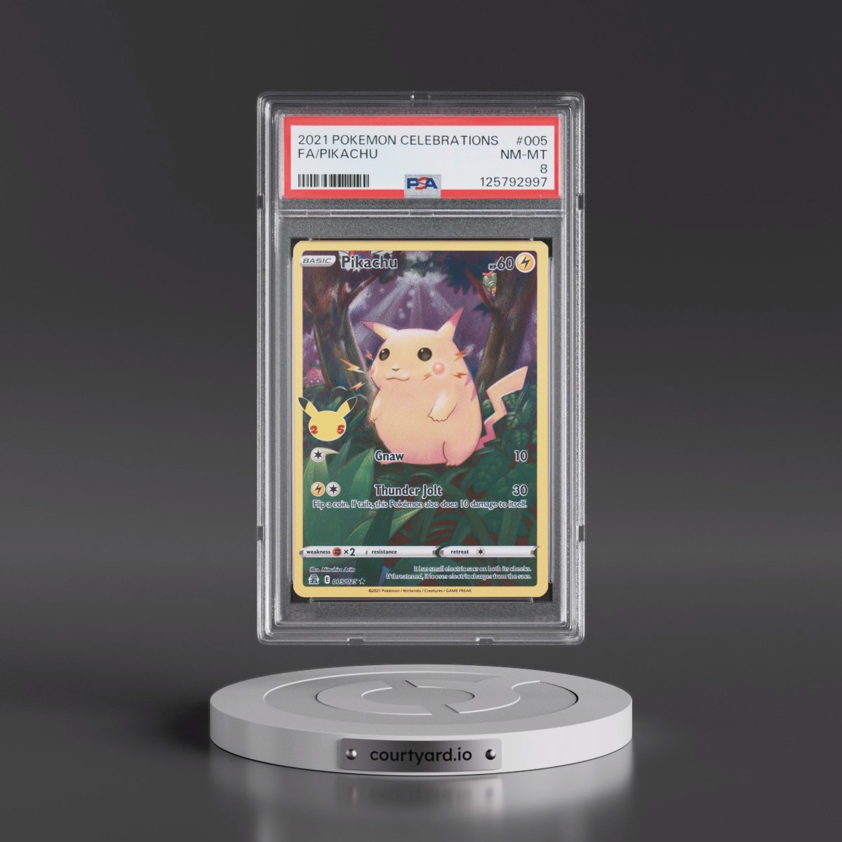 2021 Pokémon Celebrations #005 Pikachu - Full Art (PSA 8 NM-MT)