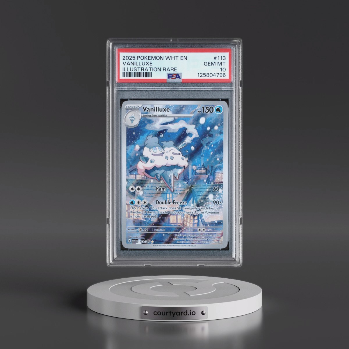 2025 Pokémon Wht EN-White Flare #113 Vanilluxe - Illustration Rare (PSA 10 GEM MINT)