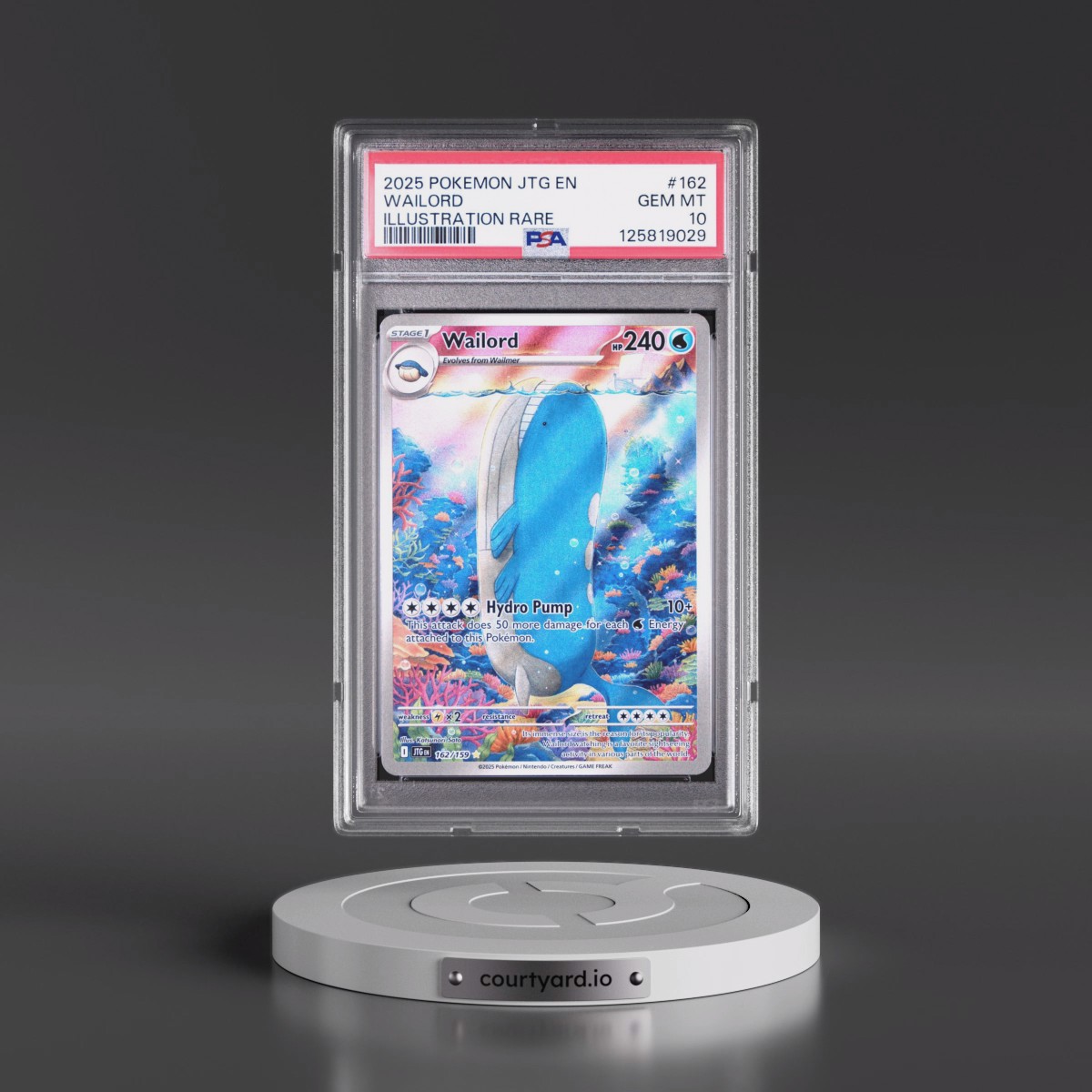 2025 Pokémon Jtg EN-Journey Together #162 Wailord - Illustration Rare (PSA 10 GEM MINT)