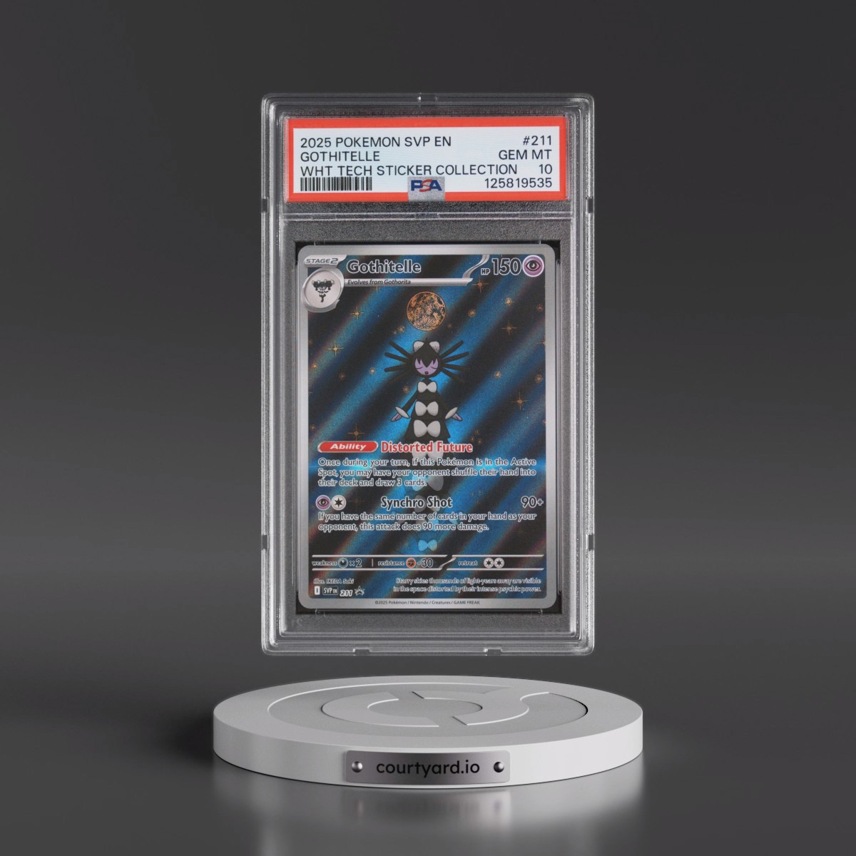 2025 Pokémon Svp EN-SV Black Star Promo #211 Gothitelle - White Flare Tech Sticker Collection (PSA 10 GEM MINT)