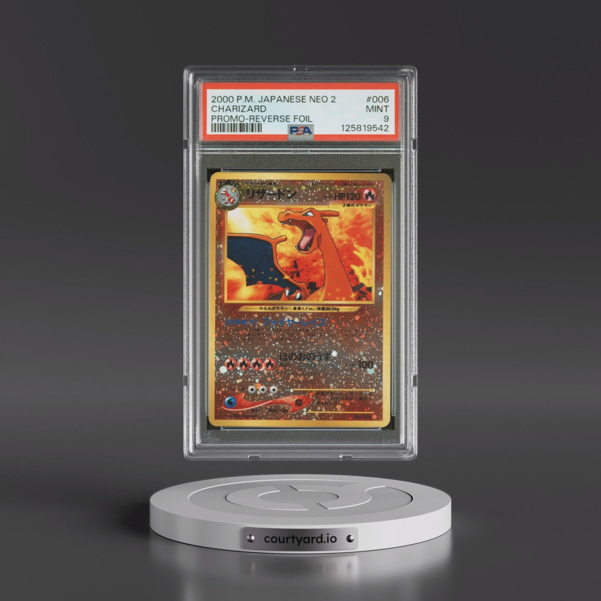 2000 Pokémon Neo 2 Promo #006 Charizard - Reverse Foil (PSA 9 MINT)