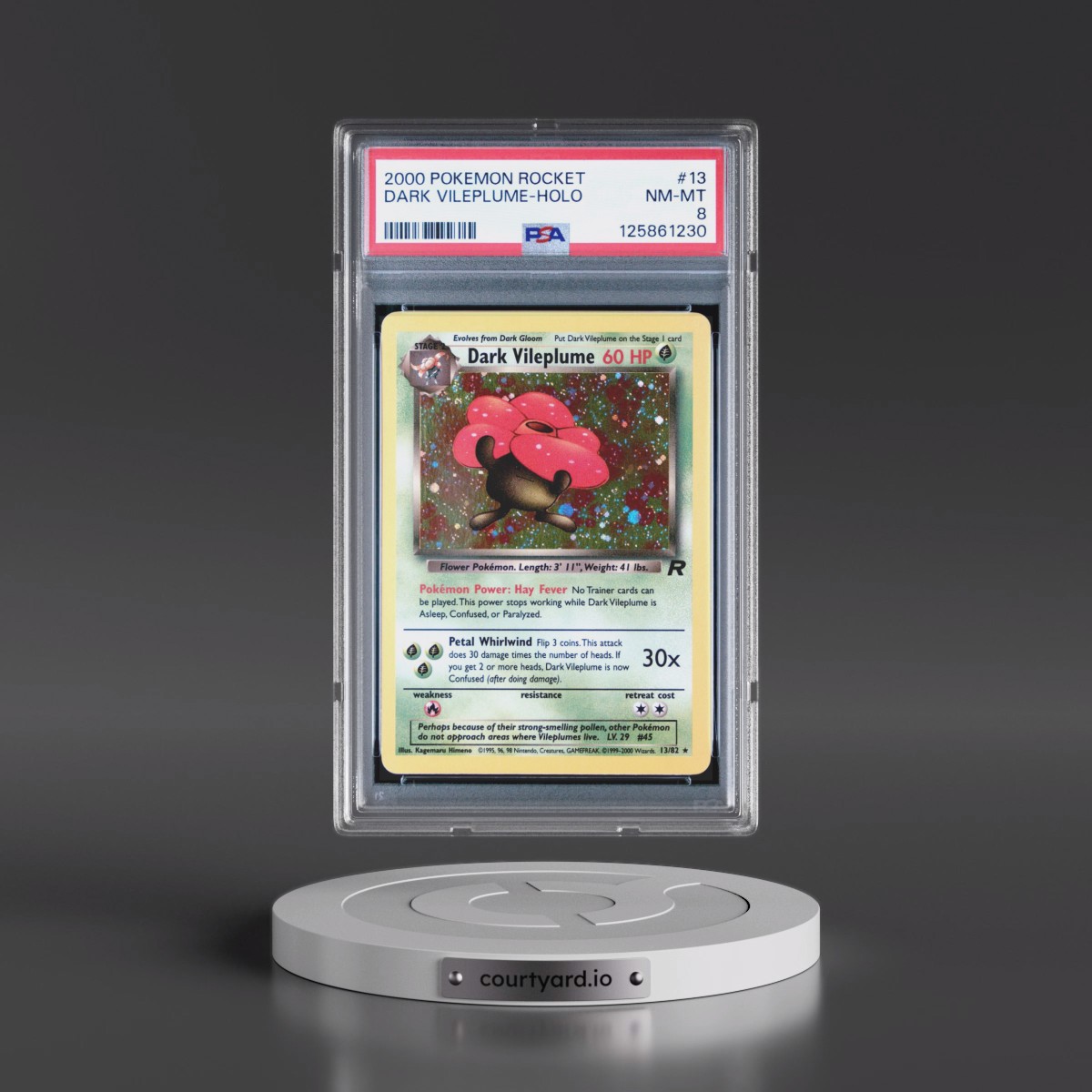 2000 Pokémon Rocket #13 Dark Vileplume - Holo (PSA 8 NM-MT)