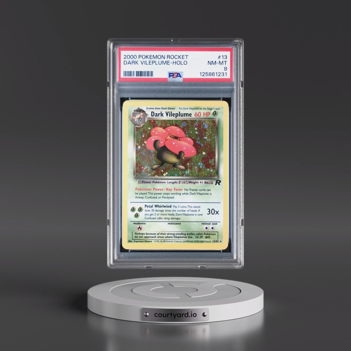 2000 Pokémon Rocket #13 Dark Vileplume - Holo (PSA 8 NM-MT)