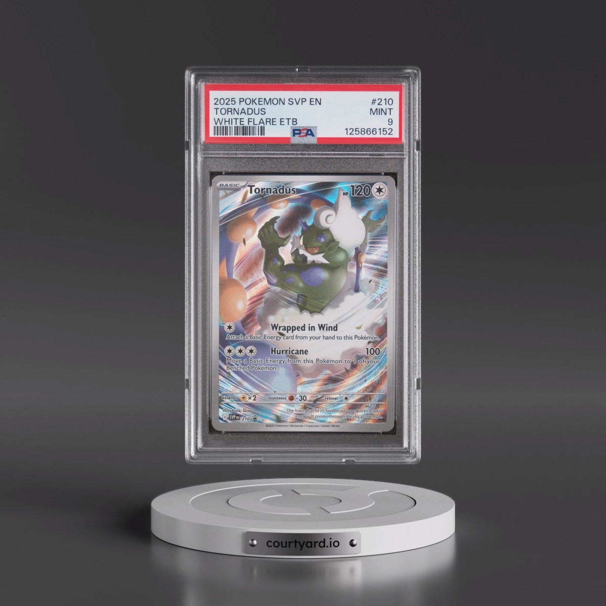2025 Pokémon Svp EN-SV Black Star Promo #210 Tornadus - White Flare Elite Trainer Box (PSA 9 MINT)
