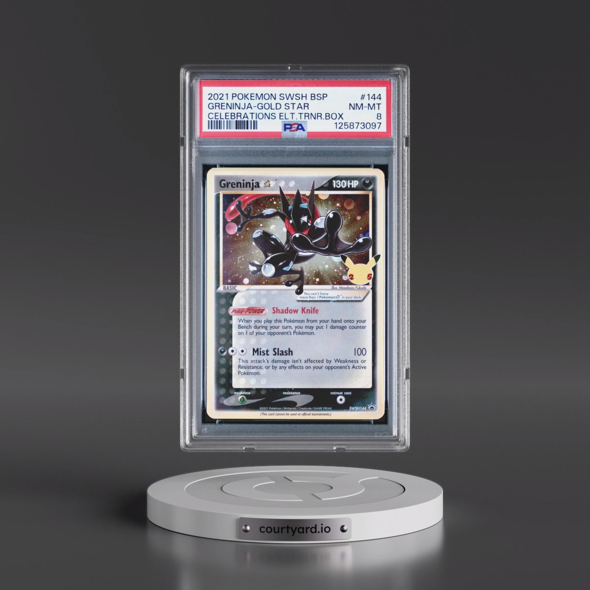 2021 Pokémon Swsh Black Star Promo #144 Greninja-Gold Star - Celebrations Elite Trainer Box (PSA 8 NM-MT)