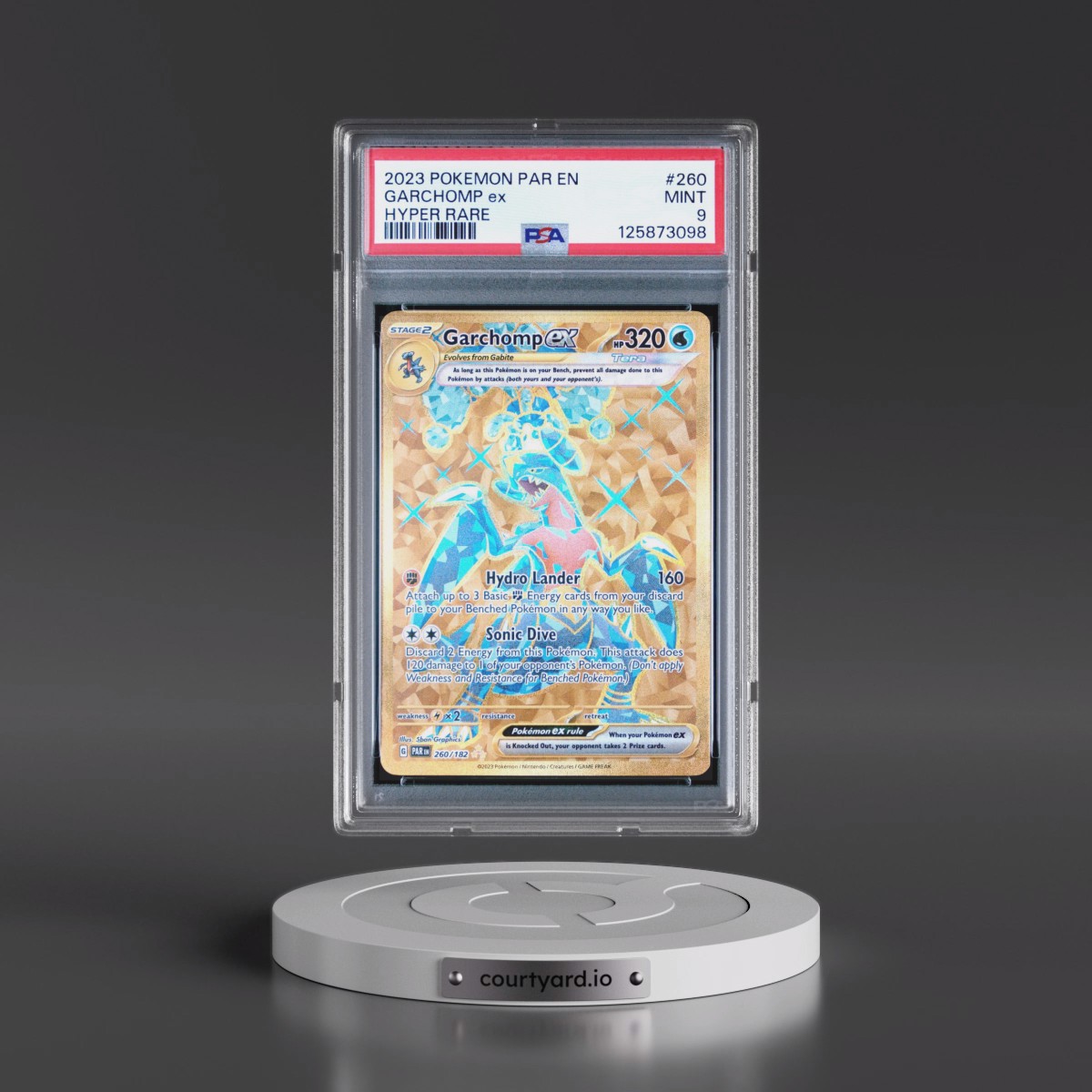 2023 Pokémon Par EN-Paradox Rift #260 Garchomp EX - Holo Hyper Rare (PSA 9 MINT)
