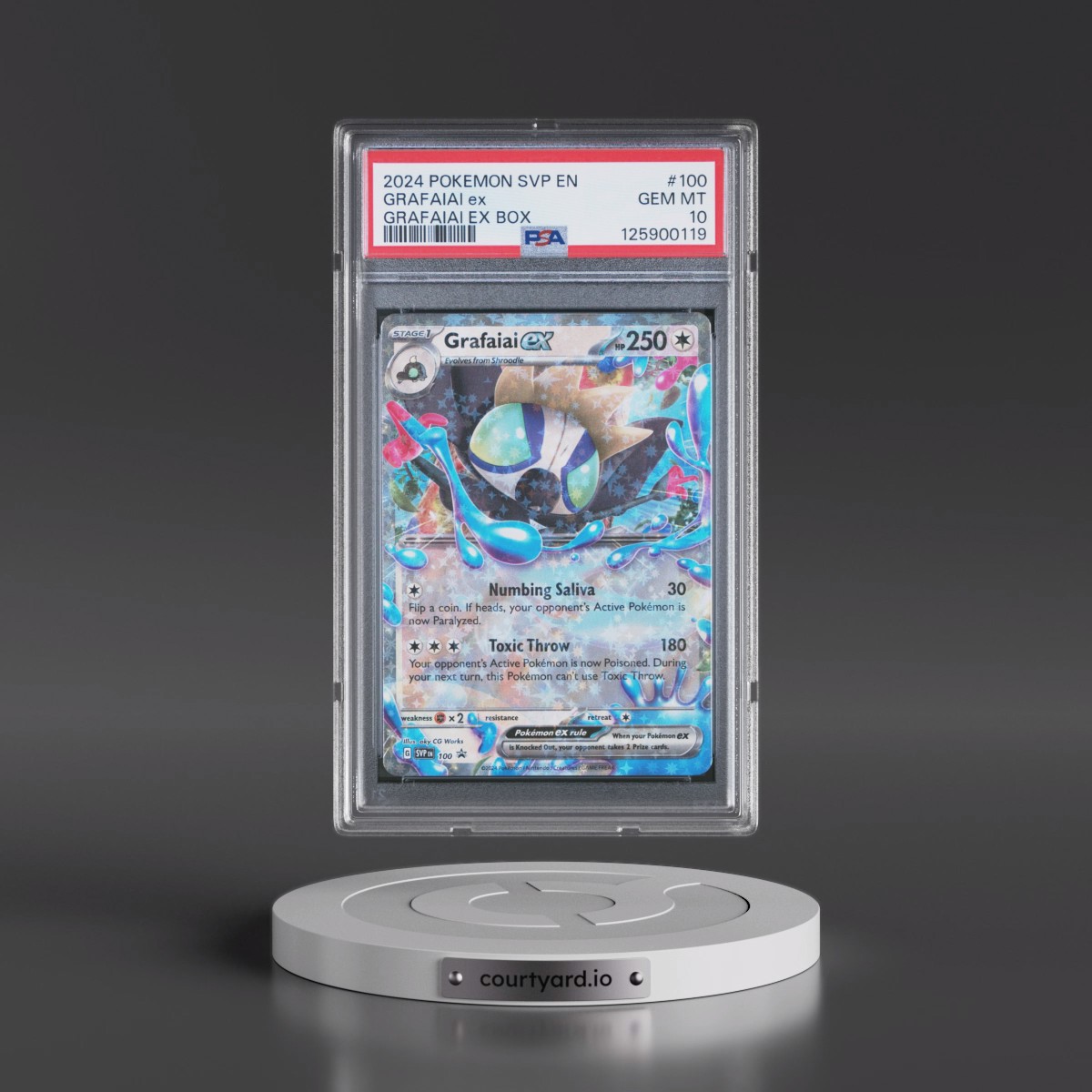 2024 Pokémon Svp EN-SV Black Star Promo #100 Grafaiai EX - Holo Grafaiai EX Box (PSA 10 GEM MINT)